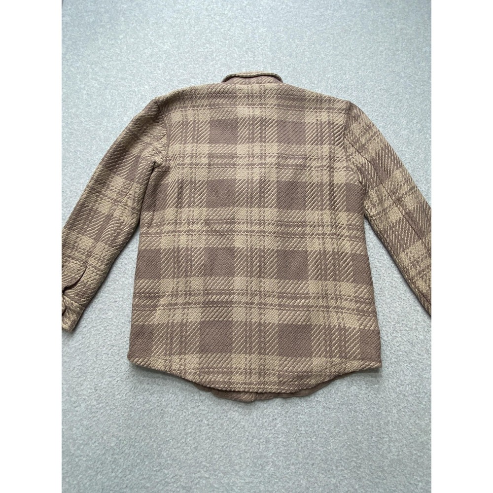 Outerknown Blanket Shirt Jacket Mens S Brown Plaid Quilted Lined Shacket - Picture 12 of 15